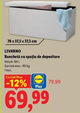 Banchetă cu spațiu de depozitare