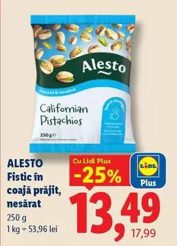 Fistic în coajă prăjit, nesărat