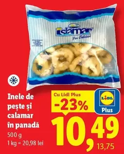 Inele de pește și calamar în panadă