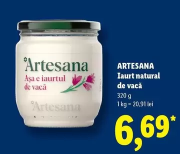 Iaurt natural de vacă