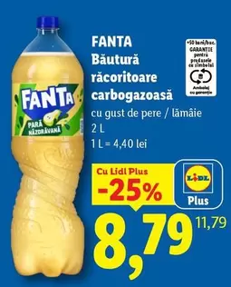 Băutură răcoritoare carbogazoasă cu gust de pere / lămâie