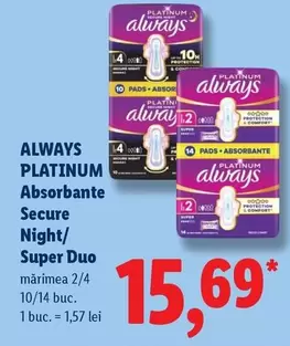 Always - Absorbante Secure Night/ Super Duo