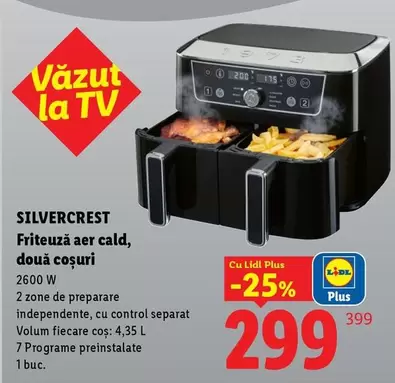 Friteuză aer cald, două coșuri