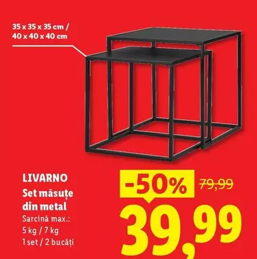 Set masute din metal