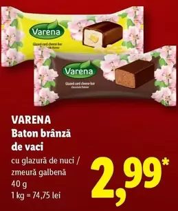 Baton brânză de vaci cu glazură de nuci / zmeură galbenă
