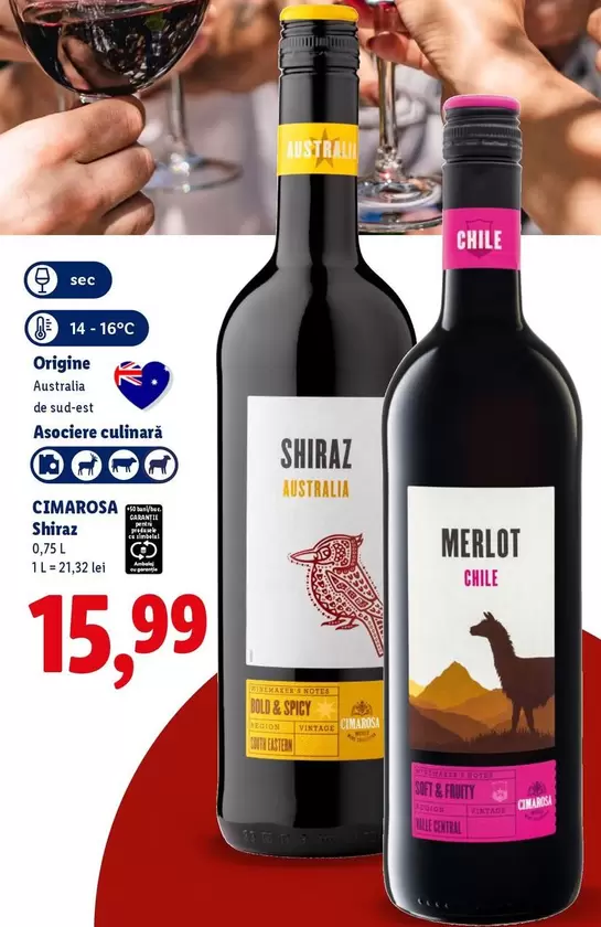 Shiraz Australia, Merlot Chile