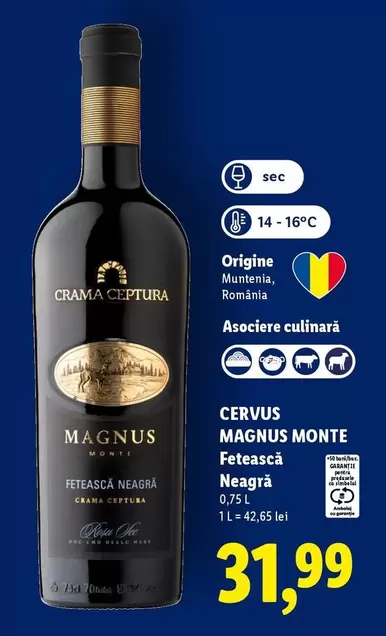 CERVUS MAGNUS MONTE Fetească Neagră
