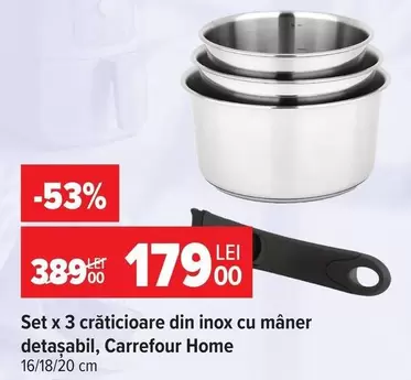 Set x 3 cratcioare din inox cu maner detasabil