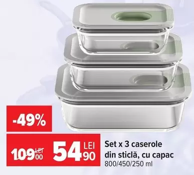 Set x 3 caserole