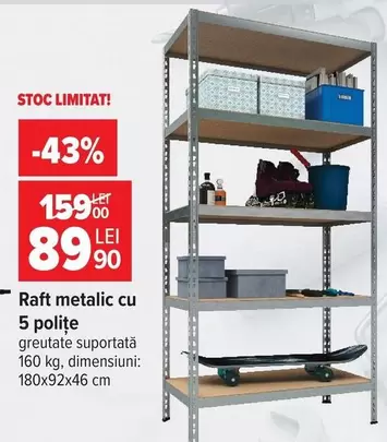 Raft metalic cu 5 polițe