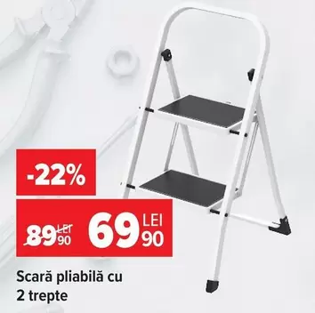 Scară pliabilă cu 2 trepte