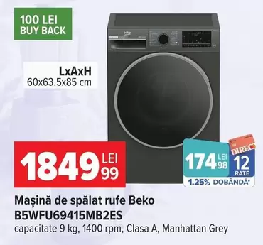 Beko - Mașină de spălat rufe B5WFU69415MB2ES