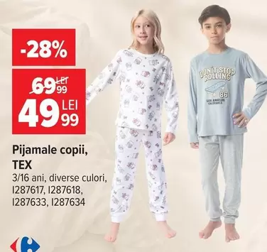 Pijamale copii, 3/16 ani, diverse culori, 1287617, 1287618, 1287633, 1287634