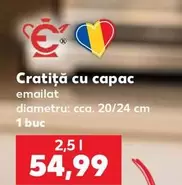 Cratita cu capac emailat