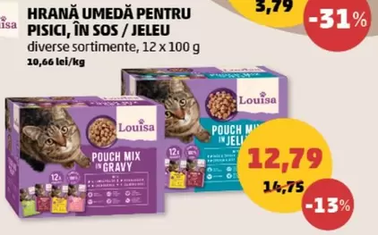HRANĂ UMEDĂ PENTRU PISICI, ÎN SOS / JELU