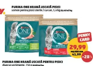 Purina - HRANĂ USCATĂ PISICI somon pentru pisici sterile / curcan