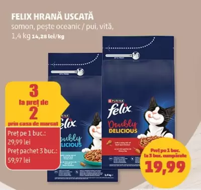 Purina - HRANĂ USCATĂ somon, pește oceanic / pui, vită