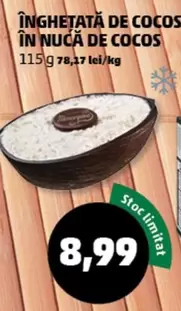 Înghețată de cocos în nucă de cocos