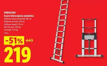 Scară telescopică aluminiu