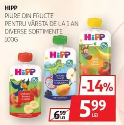 PIURE DIN FRUCTE PENTRU VARSTA DE LA 1 AN DIVERSE SORTIMENTE