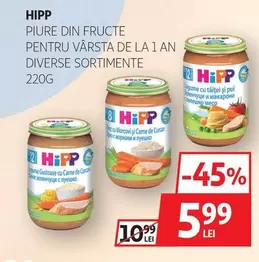 PIURE DIN FRUCTE PENTRU VARSTA DE LA 1 AN DIVERSE SORTIMENTE