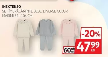 SET ÎMBRĂCĂMINTE BEBE, DIVERSE CULORI MĂRIMI 62 - 104 CM