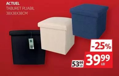 Actuel - TABURET PLIABIL 38X38X38CM