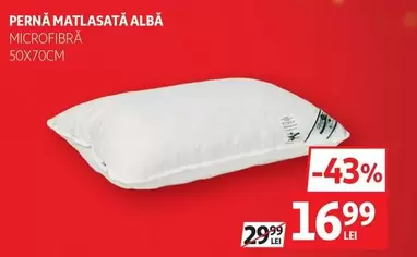 Pernă Matlasată Albă Microfibră