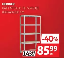 RAFT METALIC CU 5 POLITE 800X40X180 CM