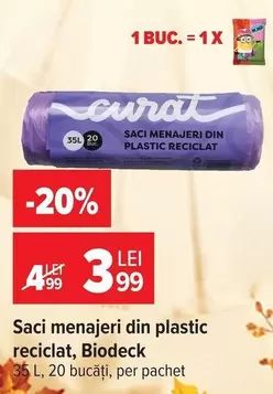 Saci menajeri din plastic reciclat