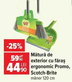 Mătură de exterior cu făraş ergonomic Promo
