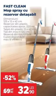 Mop spray cu rezervor detașabil