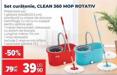 Set curățenie, CLEAN 360 MOP ROTATIV