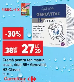 Gerovital - Crema pentru ten matur, uscat, ridat 55+ H3 Classic