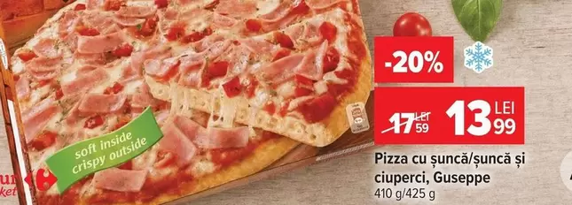 Pizza cu șuncă/șuncă și ciuperci