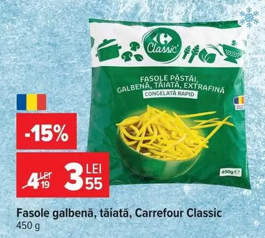 Fasole galbenă, tăiată