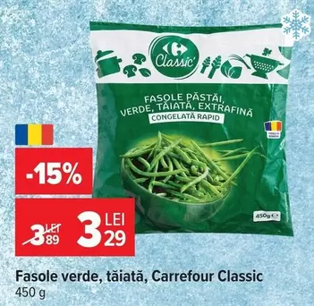Fasole verde, tăiată