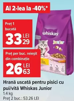 Hrana uscata pentru pisici cu pui/vită
