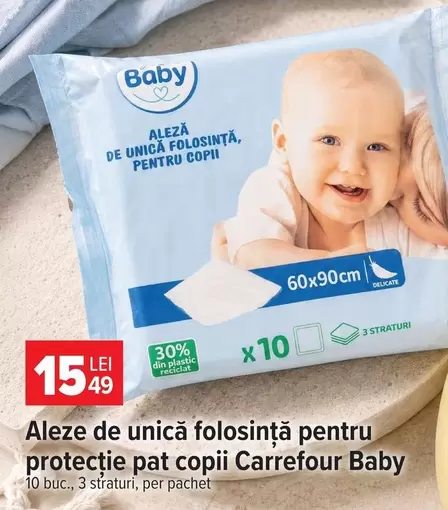 Aleze de unică folosință pentru protecție pat copii