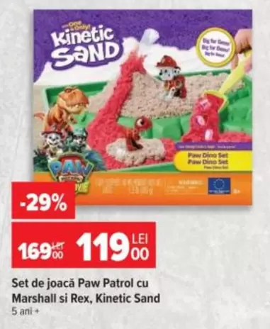 Set de joacă Paw Patrol cu Marshall si Rex, Kinetic Sand