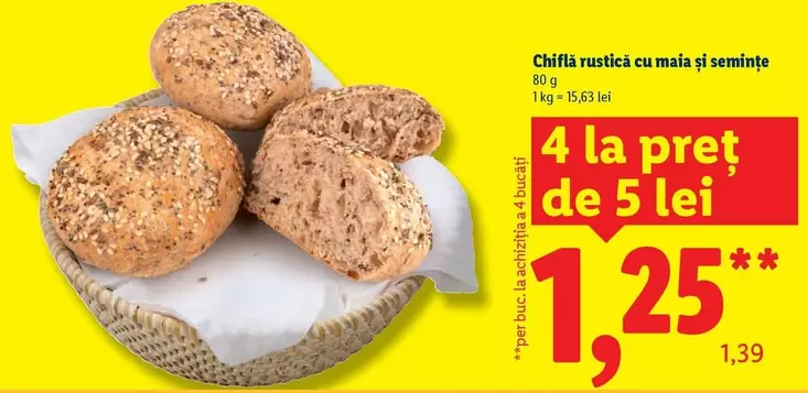 Chiflă rustică cu mălai și semințe