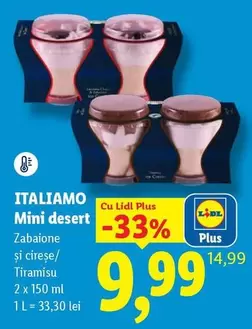 Mini desert Zabaione și cireșe/Tiramisu