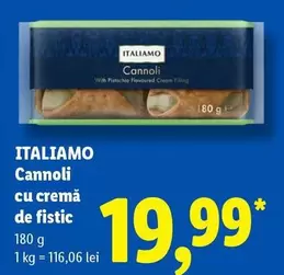 Cannoli cu cremă de fistic
