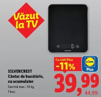 Cântar de bucătărie, cu acumulator