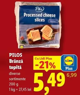 Processed cheese slices