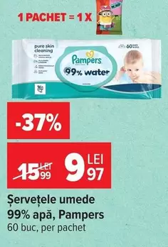 Pampers - Șervețele umede 99% apă