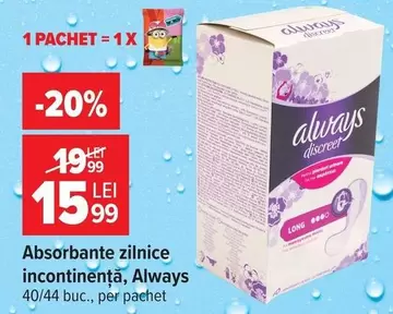 Always - Absorbante zilnice incontinență