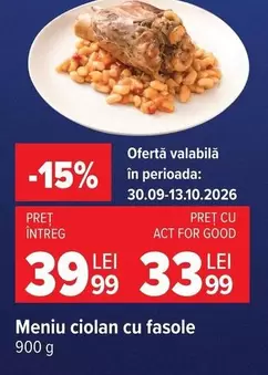 Meniu ciolan cu fasole
