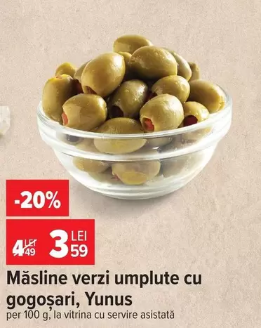 Măsline verzi umplute cu gogoșari
