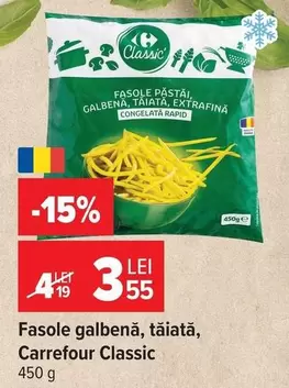 Fasole galbenă, tăiată, extrafină